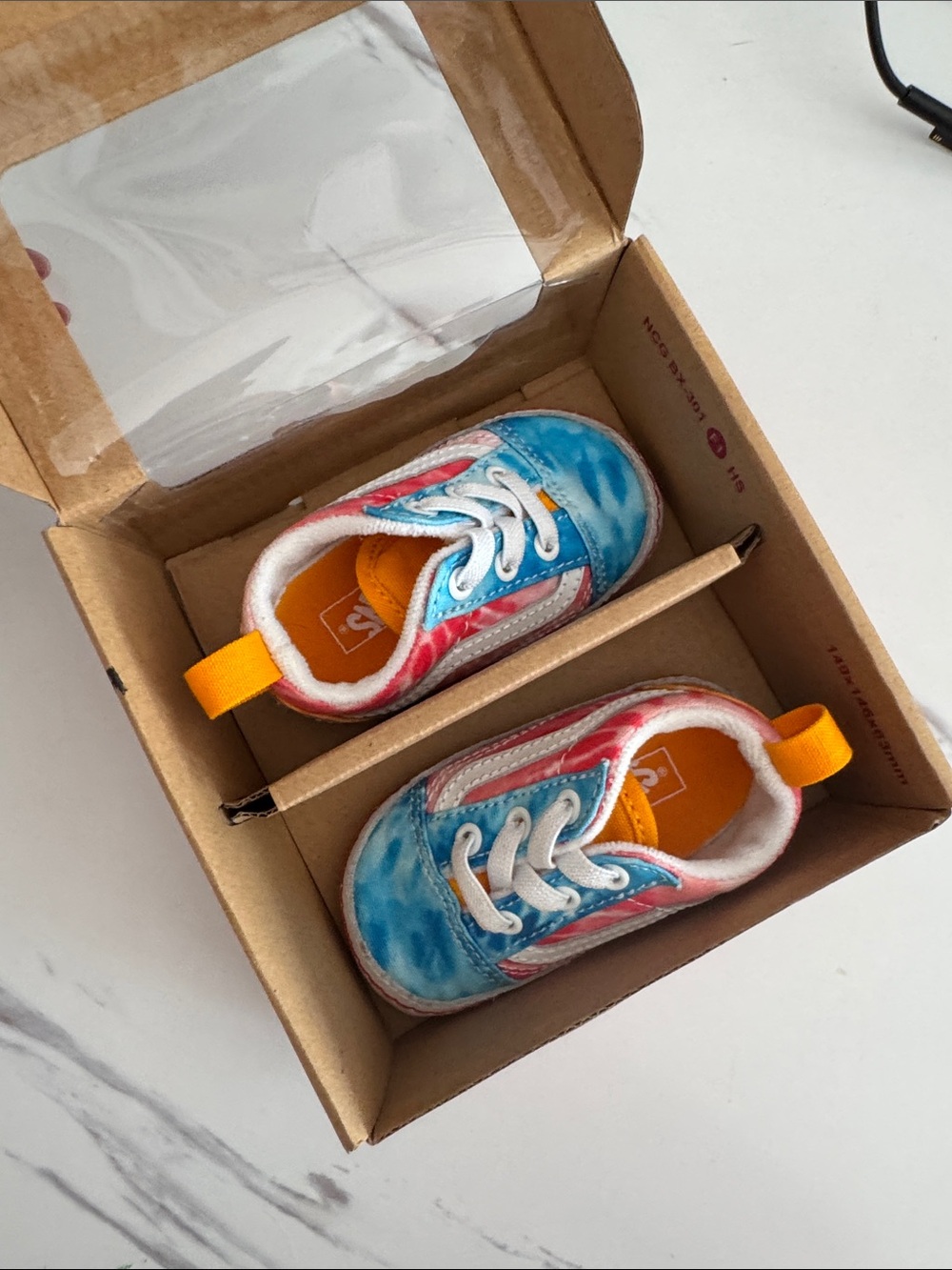 Vans Kids Tie-Dye Canvas old Skool Crib Sneakers
